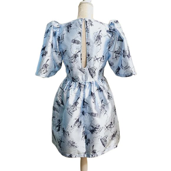 NWOT Stella Nova Anthropologie Mio Puff Sleeve Mini Dress $395 Size EU 38/Med - Picture 5 of 9